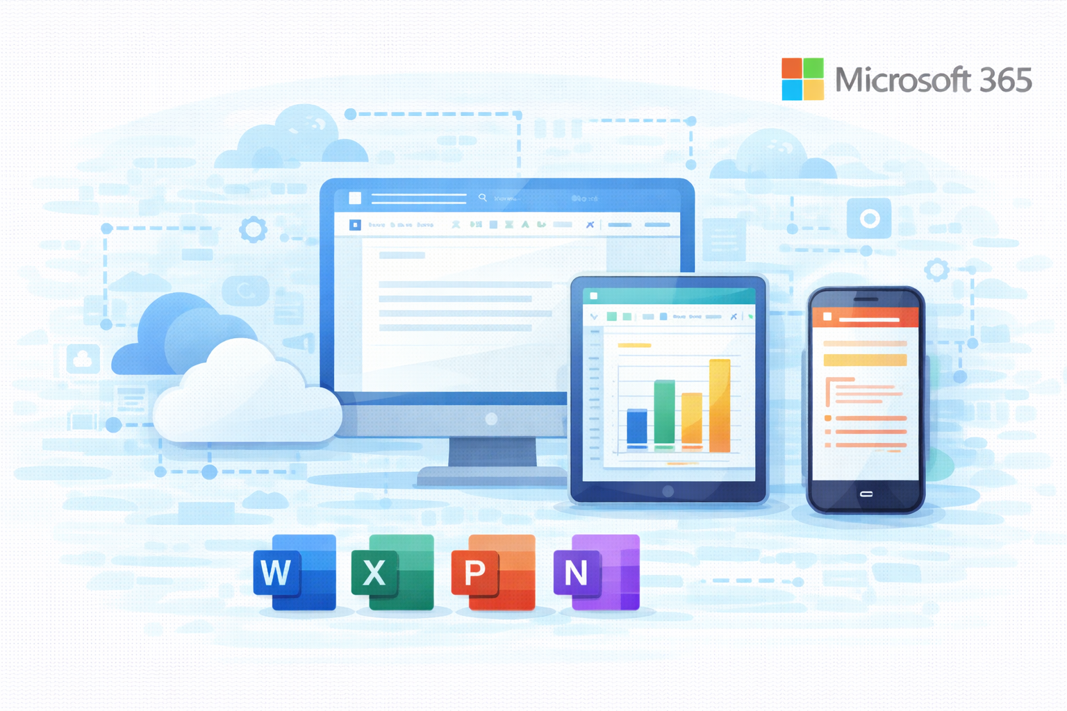 Ilustrasi Aplikasi Office di lingkungan Microsoft 365